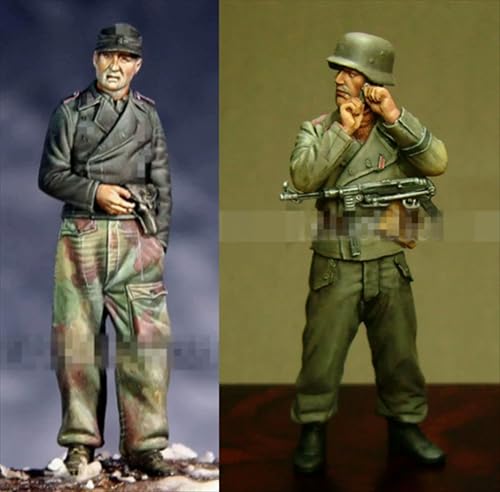 nqhupuo 1/35 WWII German Soldier Resin Soldier Kit Unbemalt und unmontiert Figur Resin Model Kit (2-Personen) // H9v6X42 von nqhupuo