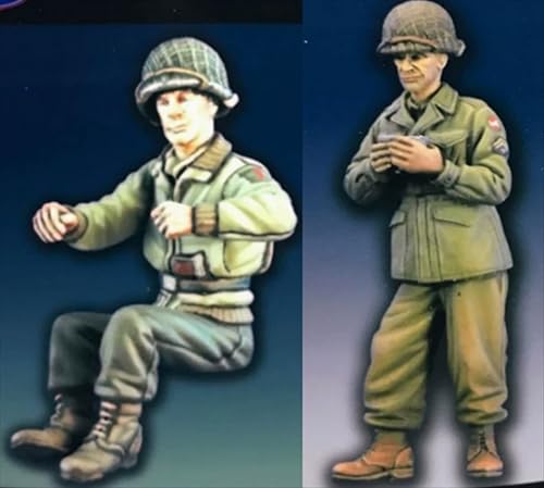 nqhupuo 1/35 WWII US Soldier Resin Model Kit Unbemalt und unmontiert Soldier Resin Model Kit (2-Personen)// K9I-4s1 von nqhupuo