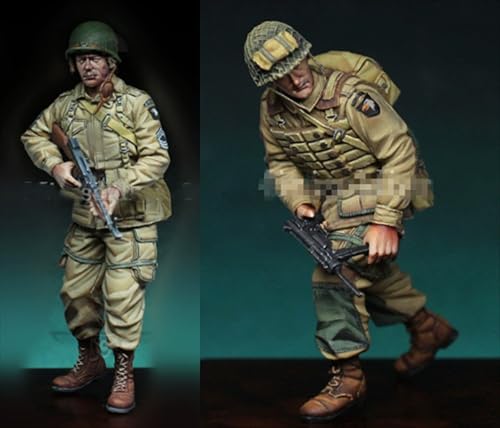 nqhupuo 1/35 WWII US Soldier Resin Model Kit Unbemalt und unmontiert Soldier Resin Model Kit (2-Personen)// K9I-4s10 von nqhupuo