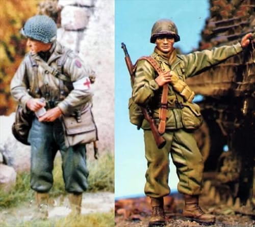 nqhupuo 1/35 WWII US Soldier Resin Model Kit Unbemalt und unmontiert Soldier Resin Model Kit (2-Personen)// K9I-4s12 von nqhupuo