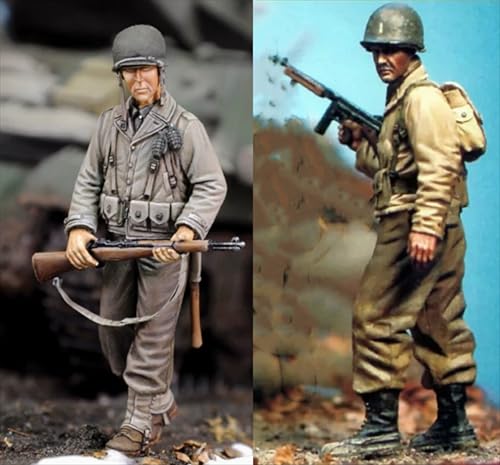 nqhupuo 1/35 WWII US Soldier Resin Model Kit Unbemalt und unmontiert Soldier Resin Model Kit (2-Personen)// K9I-4s13 von nqhupuo