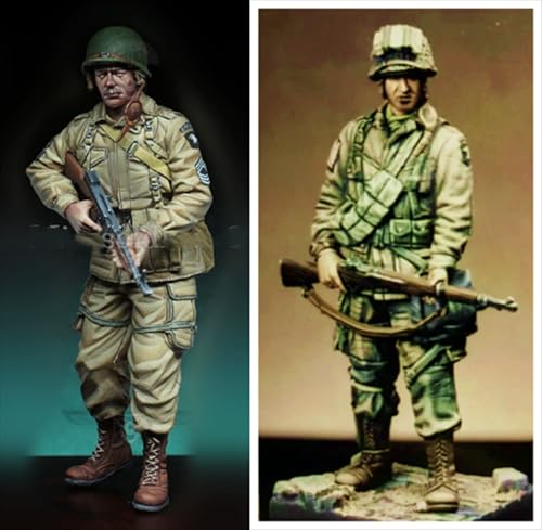 nqhupuo 1/35 WWII US Soldier Resin Model Kit Unbemalt und unmontiert Soldier Resin Model Kit (2-Personen)// K9I-4s17 von nqhupuo