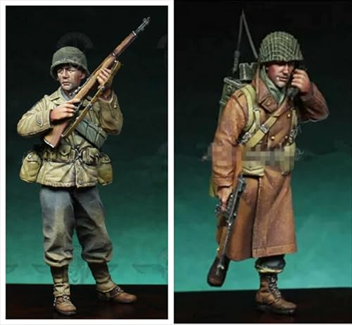 nqhupuo 1/35 WWII US Soldier Resin Model Kit Unbemalt und unmontiert Soldier Resin Model Kit (2-Personen)// K9I-4s2 von nqhupuo