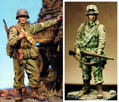 nqhupuo 1/35 WWII US Soldier Resin Model Kit Unbemalt und unmontiert Soldier Resin Model Kit (2-Personen)// K9I-4s6 von nqhupuo