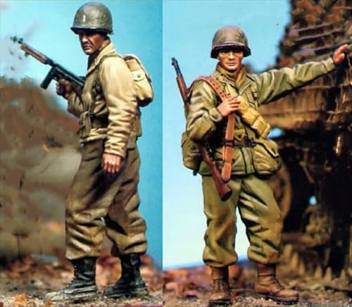 nqhupuo 1/35 WWII US Soldier Resin Soldier Kit Unbemaltes und unmontiertes Resin Modell (2 Personen)//Q9X3g5 von nqhupuo