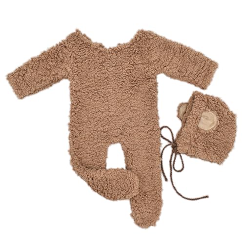 nuanzhiyuan Foto-Requisiten für Neugeborene, Berber-Fleece-Kostüm, Bären-Ohr-Hut, Baby-Strampler, Fotoshooting-Kleidung, Fotostudio-Requisiten, 2 Stück nuanzhiyuan Foto-Requisiten für Neugeborene, Berber-Fleece-Kostüm, Bären-Ohr-Hut, Baby-Strampler, Fotoshooting-Kleidung, Fotostudio-Requisiten, 2 Stück von nuanzhiyuan