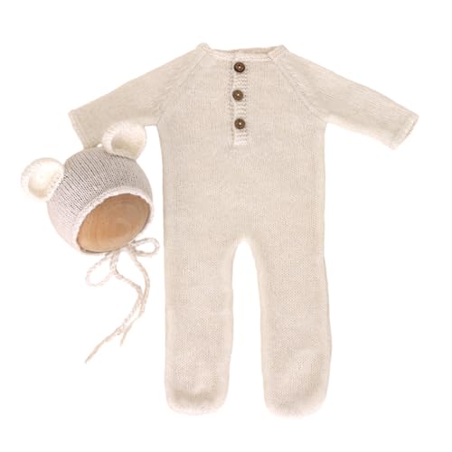 nuanzhiyuan Foto-Requisiten für Neugeborene, Mohair-Bär-Kostüm, Motorhaubenmütze, Baby-Strampler, Fotoshooting-Kleidung, Fotostudio-Zubehör, 2 Stück nuanzhiyuan Foto-Requisiten für Neugeborene, Mohair-Bär-Kostüm, Motorhaubenmütze, Baby-Strampler, Fotoshooting-Kleidung, Fotostudio-Zubehör, 2 Stück von nuanzhiyuan