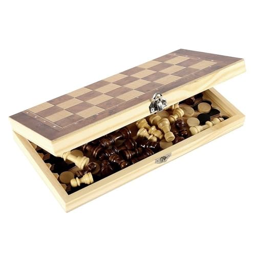 nuanzhiyuan Holz Schach- und Dame Spiel Set Reise Checkers Tragbares Faltschachbrett Anfänger Schachset Einfach zu Spielen nuanzhiyuan Holz Schach- und Dame Spiel Set Reise Checkers Tragbares Faltschachbrett Anfänger Schachset Einfach zu Spielen von nuanzhiyuan
