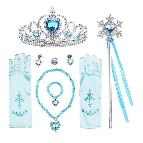 nuanzhiyuan Mädchen Prinzessin Zubehör Set Dress Up Kleidung Zubehör mit Handschuhen Stirnband Zauberstab für Cosplay Geburtstagsfeiern von nuanzhiyuan
