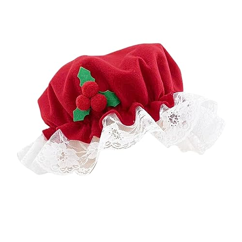 nuanzhiyuan Weihnachtsmütze mit Spitze Rot mit für Weihnachtsfeiern Verkleiden Cosplay BonnetCap Bonnet von nuanzhiyuan