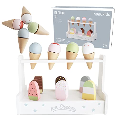 nunukids Wooden Ice Cream Set Eisdielenspielzeug – Realistisches Kinder-Eisdielen-Set, Hölzernes Eiscreme-Spielzeug, Perfekt für Kinder-Spielecke und Kaufmannsladen nunukids Wooden Ice Cream Set Eisdielenspielzeug – Realistisches Kinder-Eisdielen-Set, Hölzernes Eiscreme-Spielzeug, Perfekt für Kinder-Spielecke und Kaufmannsladen von nunukids
