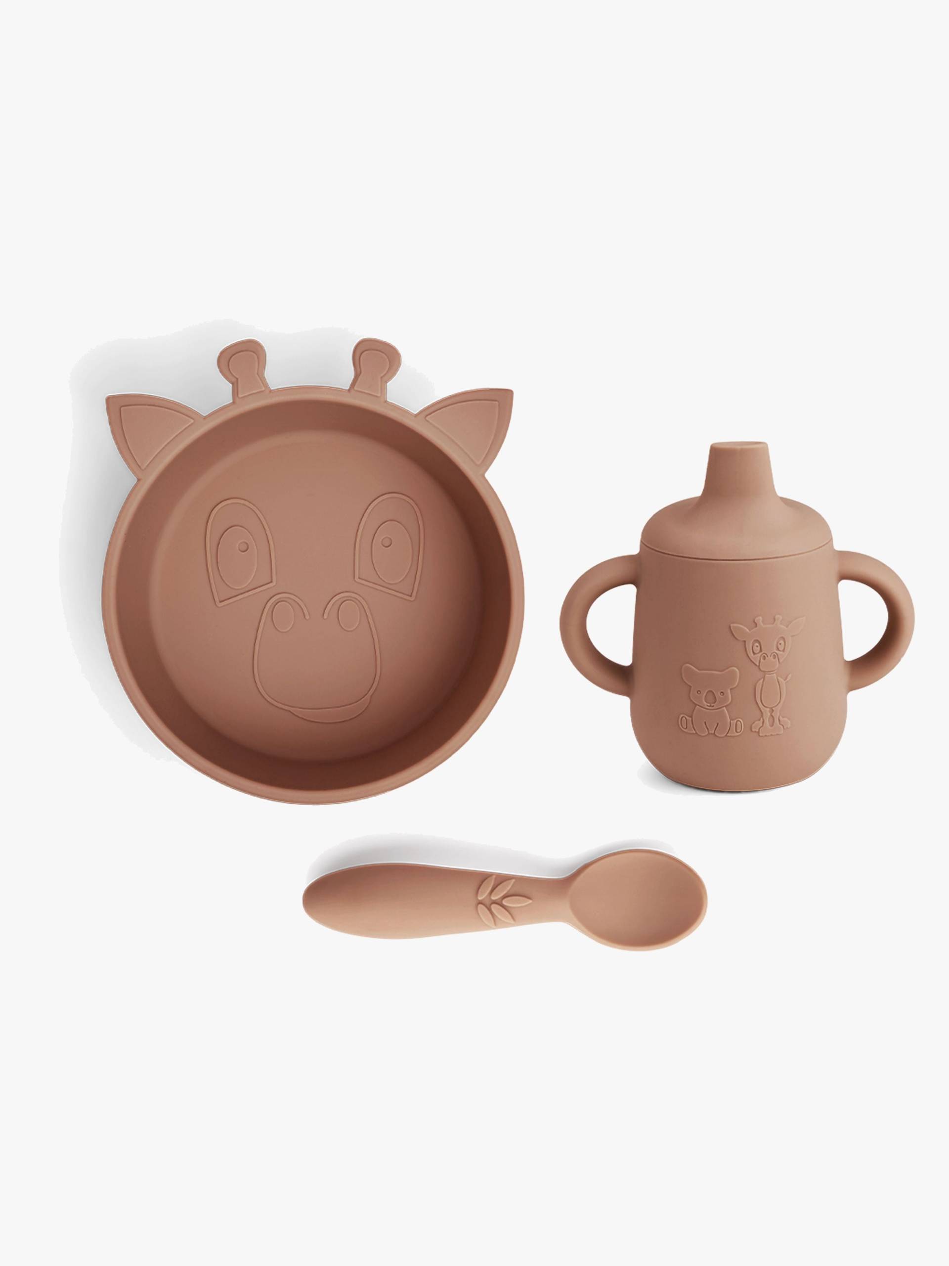 nuuroo Elias Giraffe Geschirrset 3er-Pack Silikon, Chocolate Malt nuuroo Elias Giraffe Geschirrset 3er-Pack Silikon, Chocolate Malt von nuuroo