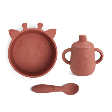 nuuroo Geschirrset Elias Giraffe 3er Set Mahogany von nuuroo