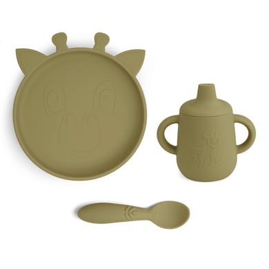 nuuroo Geschirrset Elke Giraffe 3er Set Olive Green von nuuroo