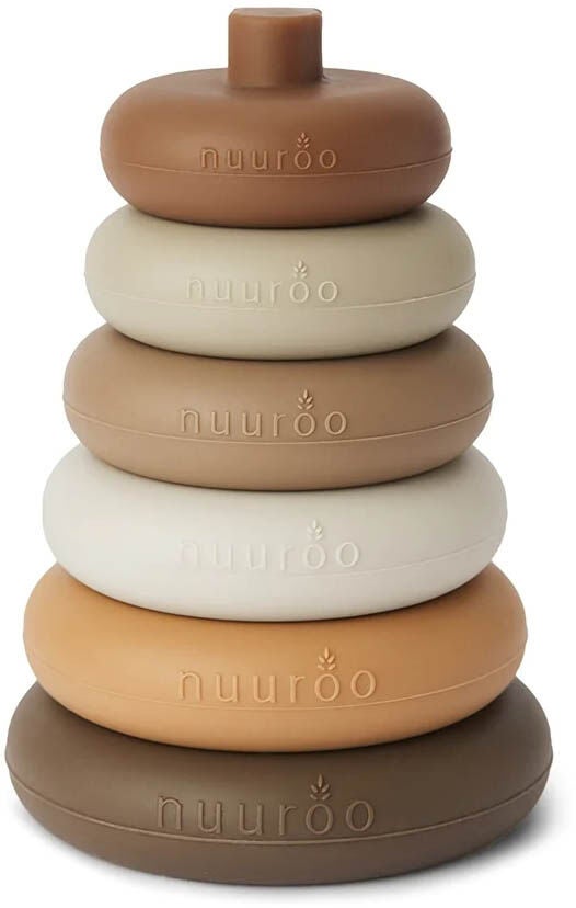 nuuroo Sasha Stapelturm Silikon, Brown, Babyspielzeug nuuroo Sasha Stapelturm Silikon, Brown, Babyspielzeug von nuuroo