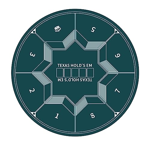nuveti Runde Pokermatte für Texas Holdem | Tragbare Poker-Tischplatte mit Art-Deco-Layout-Druck, 8 Spieler, Spiel-Layout-Matte zum Spielen von Karten, Pokerspielen, Blackjack, Casino nuveti Runde Pokermatte für Texas Holdem | Tragbare Poker-Tischplatte mit Art-Deco-Layout-Druck, 8 Spieler, Spiel-Layout-Matte zum Spielen von Karten, Pokerspielen, Blackjack, Casino von nuveti