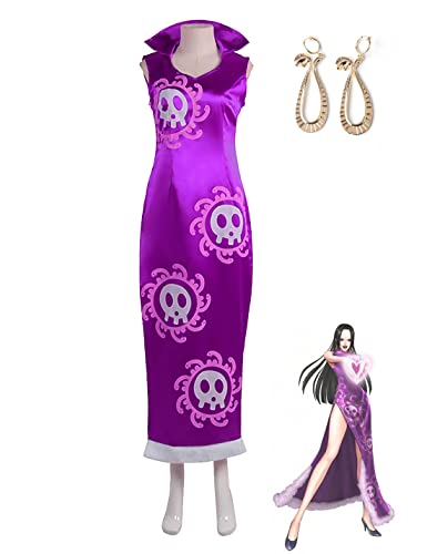 NVRUCS Cosplay Kostüm Anime Einteiler Boa Hancock Kleid Cheongsam Rock Outfits Halloween Party Uniform (klein) von nvrucs