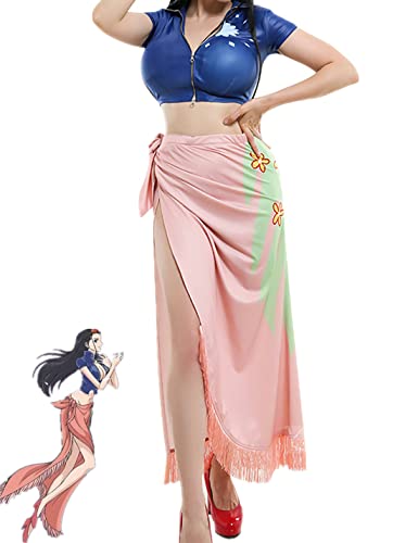 nvrucs Cosplay Kostüm Anime One Piece Nico Robin Jacke Kleid Outfits Halloween Party Uniform (Small) von nvrucs