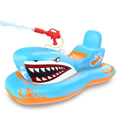 oathx Aufblasbare Schwimmtier Hai Schwimmsitze Wasserpistole Kinder 3-12, Luftmatratze Pool Spielzeug Kinder Junge Mädchen Wasserspielzeug Pool aufblasbar Outdoor Sommerferien Reisen Wasserschlacht oathx Aufblasbare Schwimmtier Hai Schwimmsitze Wasserpistole Kinder 3-12, Luftmatratze Pool Spielzeug Kinder Junge Mädchen Wasserspielzeug Pool aufblasbar Outdoor Sommerferien Reisen Wasserschlacht von oathx