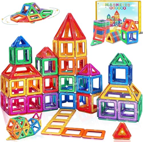 Magnetische Bausteine Spielzeug ab 3 4 5 6 Jahre Magnet Bausteine STEM Lernspielzeug Baby Spielzeug für Kinder Weihnachten Geburtstag Geschenk Montessori Spielzeuge ab 5 6 7 8+ Jahre Mädchen Junge von obakaer