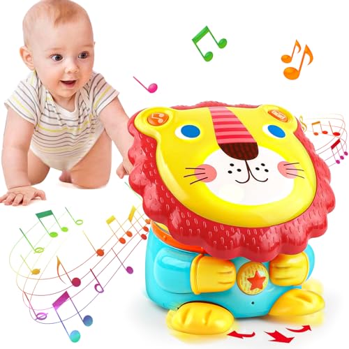 Baby Spielzeug ab 6-8-9-12 Monate,Musik EIN Löwe Krabbelspielzeug mit Licht & Sound,Interaktives Krabbel Babyspielzeug ab 6 8 9 12 Monate,Tummy Time Toys für Junge Mädchen von obakaer