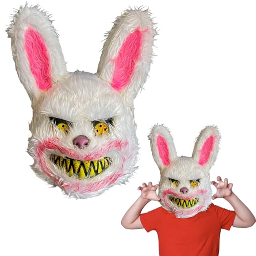 oeeo Blutige Kaninchen Maske,Horror Hasenmaske,Bloody Bunny Maske,Halloween Bunny Maskes,für Halloween & Karneval, Hochwertiges Kunststoff, Atmungsaktiv, Universalgröße, Perfekt für Grusel-Events oeeo Blutige Kaninchen Maske,Horror Hasenmaske,Bloody Bunny Maske,Halloween Bunny Maskes,für Halloween & Karneval, Hochwertiges Kunststoff, Atmungsaktiv, Universalgröße, Perfekt für Grusel-Events von oeeo