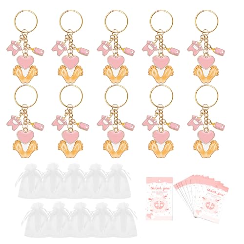 ohodhmnu Babyparty-Schlüsselanhänger, tragbar, für Babypartys, Souvenirs mit Organza-Beuteln und Dankeskarten ohodhmnu Babyparty-Schlüsselanhänger, tragbar, für Babypartys, Souvenirs mit Organza-Beuteln und Dankeskarten von ohodhmnu