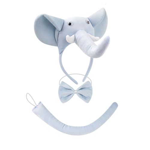ohodhmnu Elefanten-Kostüm-Set für Kinder, Elefantenohren, Stirnband, Schwanz, Fliege, Tutus, Handschuhe für Halloween, Weihnachten, Tier-Cosplay-Kits ohodhmnu Elefanten-Kostüm-Set für Kinder, Elefantenohren, Stirnband, Schwanz, Fliege, Tutus, Handschuhe für Halloween, Weihnachten, Tier-Cosplay-Kits von ohodhmnu
