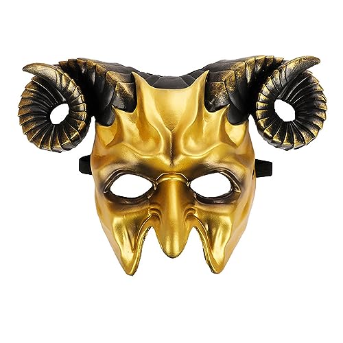 ohodhmnu Halloween Lustiger Horror Teufel 3D Ochsenhorn Halloween Dämonen Maskerade Gruseliger Teufel von ohodhmnu