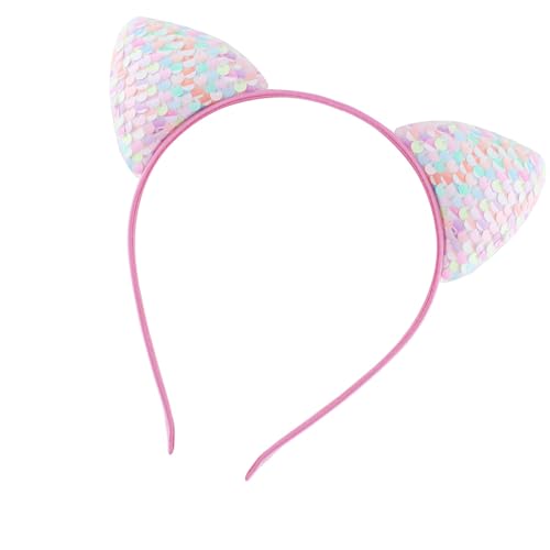 ohodhmnu Stylish Ohr Ohr Kopfbedeckung Mit Glitzernden Blauen Pailletten Kostüm Headban Cosplay Kopfbedeckung Für Verschiedene Anlässe Geeignet von ohodhmnu