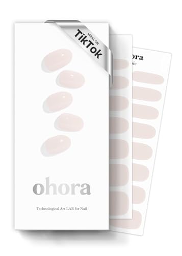 ohora Halbgehärtete Gel-Nagelstreifen von (N Cream Light) – Funktioniert mit allen Nagellampen, Salonqualität, langlebig, einfach anzubringen und zu entfernen – Weiß von ohora