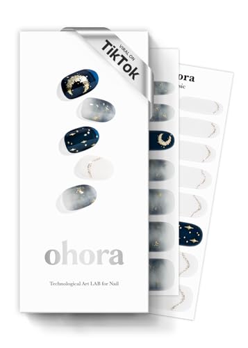 ohora Halbgehärtete Gel-Nagelstreifen von (N Moonlight) – Funktioniert mit allen UV-Nagellampen, Salonqualität, langlebig, einfach anzubringen und zu entfernen – inklusive 2 Vorbereitungspads von ohora