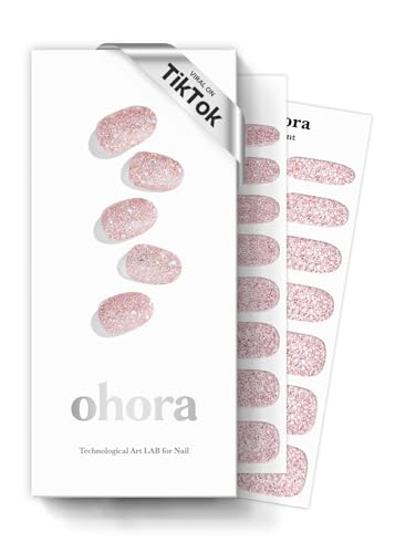 ohora Halbgehärtete Gel-Nagelstreifen von (N Pixie Dust) – Funktioniert mit allen Nagellampen, Salonqualität, langlebig, einfach anzubringen und zu entfernen – inklusive 2 Vorbereitungspads von ohora