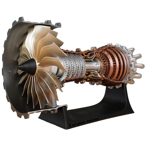 oiakus Flugzeugmotormodell, DIY-Montage-Elektromotormodell, Luftfahrt-Turbofan-Motormodell, Metallmotormodellbausatz, Spielzeug für wissenschaftliche physikalische Experimente, geeignet für Liebhaber von oiakus