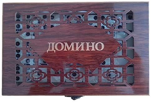 Domino in Einer schön verzierten Holz Box 20x12x4 cm von olymp