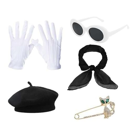 omiinitio 1980er Jahre Retro Französische Frauen Kostümzubehör Schalhandschuhe Brille Französisch Kostüm Set Für Party omiinitio 1980er Jahre Retro Französische Frauen Kostümzubehör Schalhandschuhe Brille Französisch Kostüm Set Für Party von omiinitio
