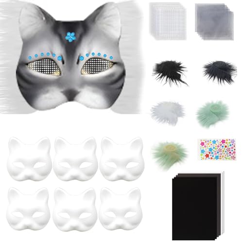 omiinitio Animal Kits Unbemalte Katzen Maske Halloween Cosplay Maske Maskerade Maske Handbemalte Katzen Maske Mit Plüschstoff omiinitio Animal Kits Unbemalte Katzen Maske Halloween Cosplay Maske Maskerade Maske Handbemalte Katzen Maske Mit Plüschstoff von omiinitio