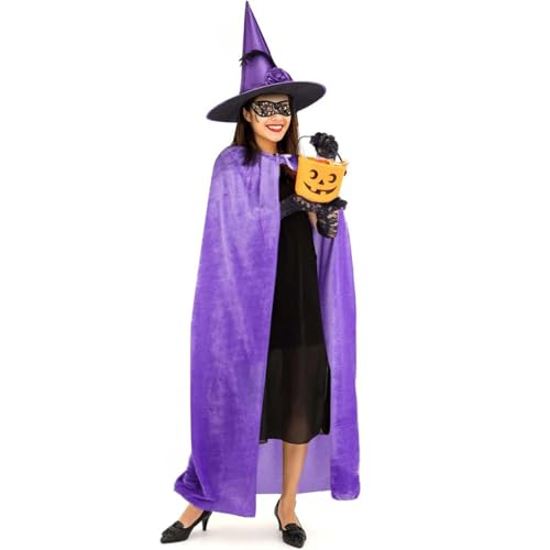 omiinitio Frauen Hexenhut Mit Hexen Umhang Spitzen Augenmaske Handschuhe Frauen Hexen Kostüm Cosplay Accessoire Erwachsene Halloween Kostüm omiinitio Frauen Hexenhut Mit Hexen Umhang Spitzen Augenmaske Handschuhe Frauen Hexen Kostüm Cosplay Accessoire Erwachsene Halloween Kostüm von omiinitio