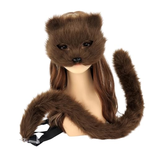 omiinitio Therianians Fauxpelze Füchse Schwanzplüschkatzen Wolfsmaske Mit Heck Halloween Weihnachtsfeier Cosplay Kostüm Für Frauen omiinitio Therianians Fauxpelze Füchse Schwanzplüschkatzen Wolfsmaske Mit Heck Halloween Weihnachtsfeier Cosplay Kostüm Für Frauen von omiinitio