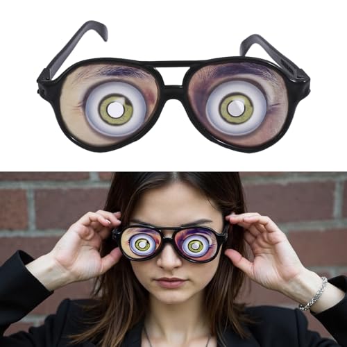 omiinitio Witz Lustige Augen Brillen Verkleidungen Mit Brille Halloween Lustige Brille Narren Day Trick Spielzeug Fotoshooting Requisiten Erwachsene Kinder von omiinitio