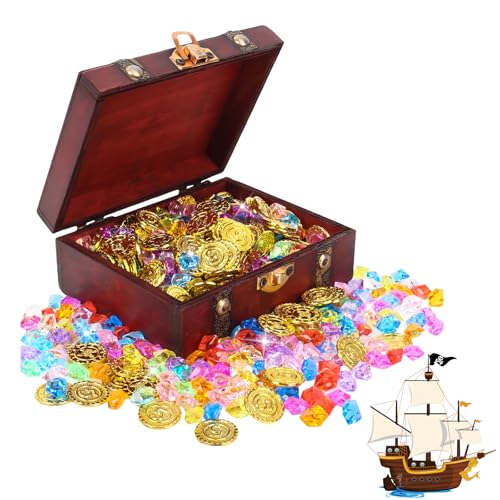 201 Stück Piratenschatz Kindergeburtstag Schatzkiste Kindergeburtstag, Piraten Schatzkiste, Schätze Für Schatzsuche Dekorieren Sie Den Geburtstag Der Kinder, Geeignet Für Den Geburtstag Der Piraten von oooaooo