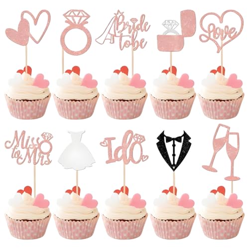 30Pcs Bride to be Deko Cupcake Topper, Kuchen Deko Hochzeit Cake Topper Hochzeit, Diamant Ring Herz muffin topper, für Brautparty, Verlobungsfeier, Junggesellenabschied Jubiläum 30Pcs Bride to be Deko Cupcake Topper, Kuchen Deko Hochzeit Cake Topper Hochzeit, Diamant Ring Herz muffin topper, für Brautparty, Verlobungsfeier, Junggesellenabschied Jubiläum von oooaooo