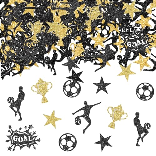 Etwa 220 Pcs Fußball Deko Geburtstag, 2 Bis 5 cm Glitzer Geburtstagsdeko Fussball Papier Streudeko, Verschiedene Muster, Fussball Deko Geburtstag Kinder Ideal Als Tischdekoration für Parties Etwa 220 Pcs Fußball Deko Geburtstag, 2 Bis 5 cm Glitzer Geburtstagsdeko Fussball Papier Streudeko, Verschiedene Muster, Fussball Deko Geburtstag Kinder Ideal Als Tischdekoration für Parties von oooaooo