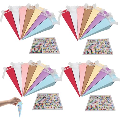 oooaooo 32 Stück Kleine Schultüten, Schultüte Klein, Jungen Mädchen Mini Schultüten Zum Befüllen mit Aufklebern Band Faltbare Schultüte für die Einschulung zum Schulanfang oooaooo 32 Stück Kleine Schultüten, Schultüte Klein, Jungen Mädchen Mini Schultüten Zum Befüllen mit Aufklebern Band Faltbare Schultüte für die Einschulung zum Schulanfang von oooaooo