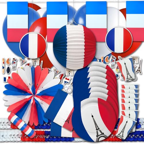 Frankreich Flagge Party Set XXL - Partydeko & Partygeschirr im Sparset Frankreich Flagge Party Set XXL - Partydeko & Partygeschirr im Sparset von ORDENO