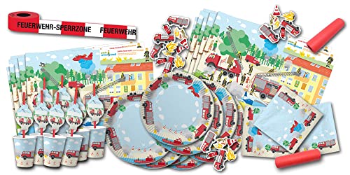 Kindergeburtstag Feuerwehr Partygeschirr & Tischdeko Set Kindergeburtstag Feuerwehr Partygeschirr & Tischdeko Set von ORDENO