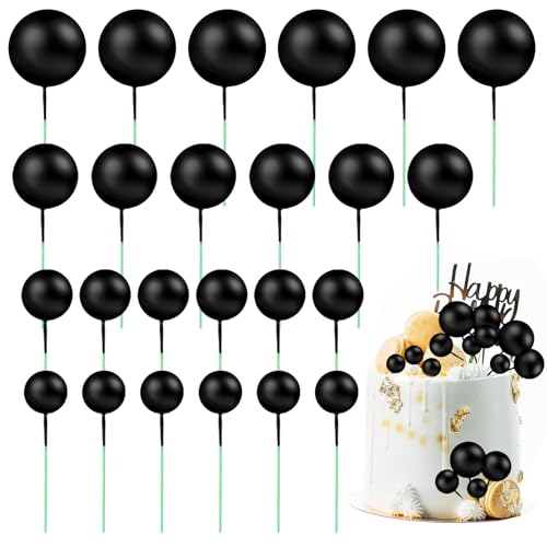 Oruola 24 Stück Tortendeko Kugeln Cake Topper,4 Größen Schwarze Ballons für Torte Deko,Kuchendekoration,Kugeln Tortendeko für DIY Dekoration,Hochzeit,Babyparty,Geburtstag,Party,Jahrestag Oruola 24 Stück Tortendeko Kugeln Cake Topper,4 Größen Schwarze Ballons für Torte Deko,Kuchendekoration,Kugeln Tortendeko für DIY Dekoration,Hochzeit,Babyparty,Geburtstag,Party,Jahrestag von oruola