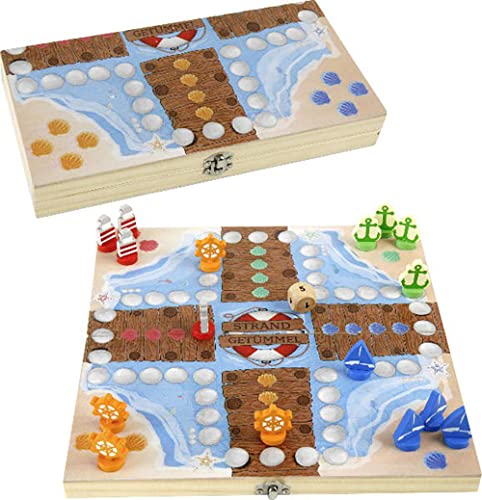 osters muschel-sammler-shop Würfelspiel ┼ Ludo┼ das Kultspiel für alle Syltfans/Reisepiel/Nordsee/Meer/Strand (Strandgetümmel) von osters muschel-sammler-shop