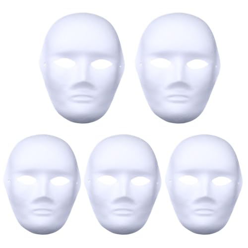 Weiße Bastelmaske Aus Papier Cosplay Maske Weiße DIY Maske Blanko Bemalbare Maske Leere Kostümmaske DIY Vollgesichtsmaske Bemalbare DIY Maske Aus Weißem Papier Leere Papiermaske Zum Dekorieren von oueyfer