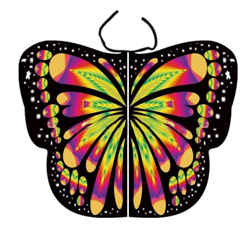oueyfer Prinzessin Schmetterling Kostüm Flügel Erwachsene Halloween Party Cosplay Fee Engel Schmetterling Flügel Aufführungen Kostüm Festival Bunte Schmetterling Flügel Kostüm von oueyfer